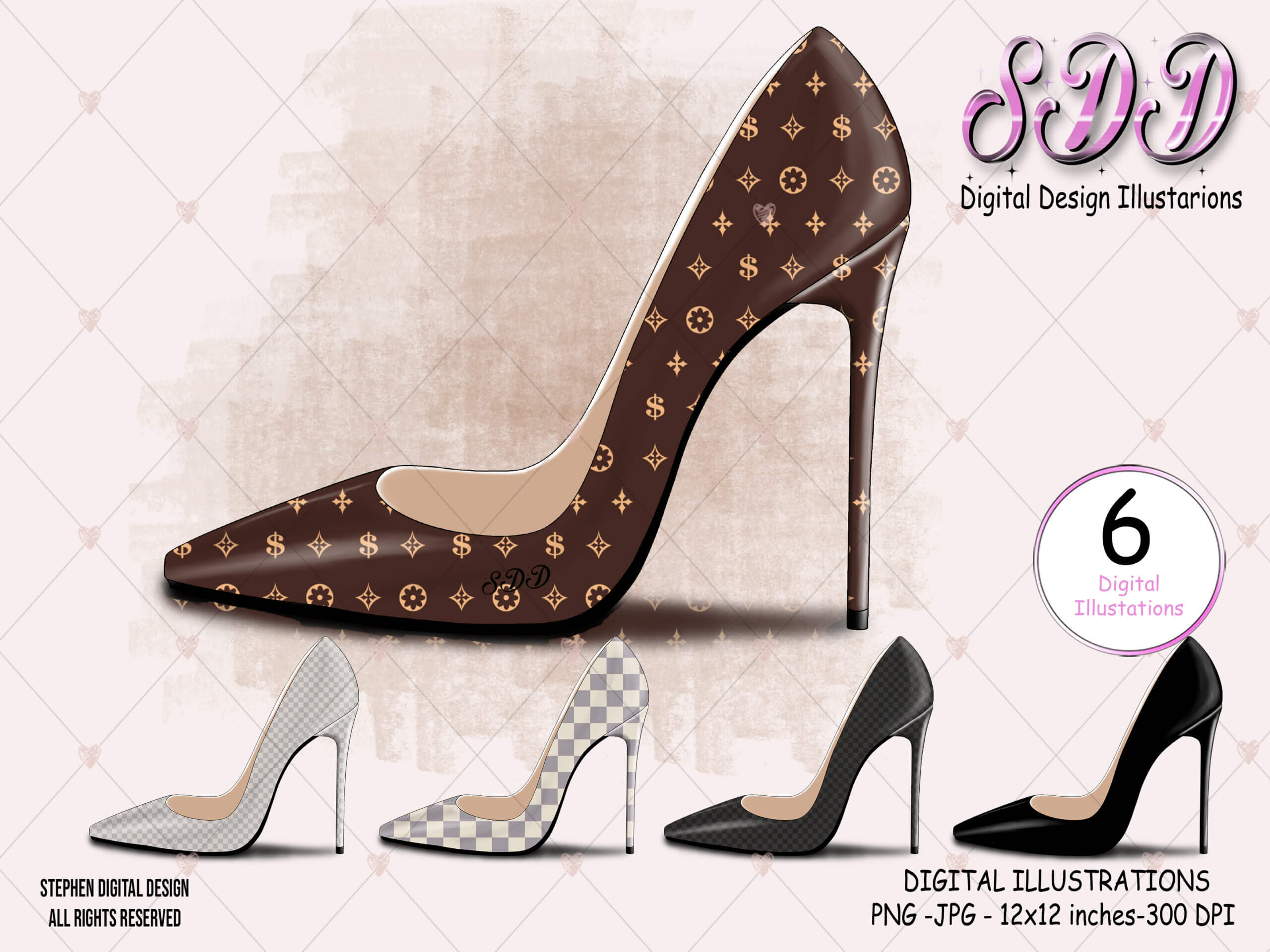 Clipart designer heels shoes, Fashion brand heels